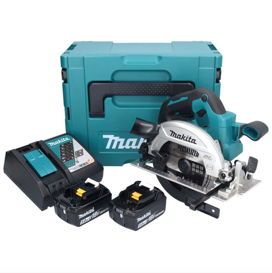 Makita DHS 661 RTJ Akku Handkreissäge 18 V 165 mm Brushless + 2x Akku 5,0 Ah + Ladegerät + Makpac - Toolbrothers