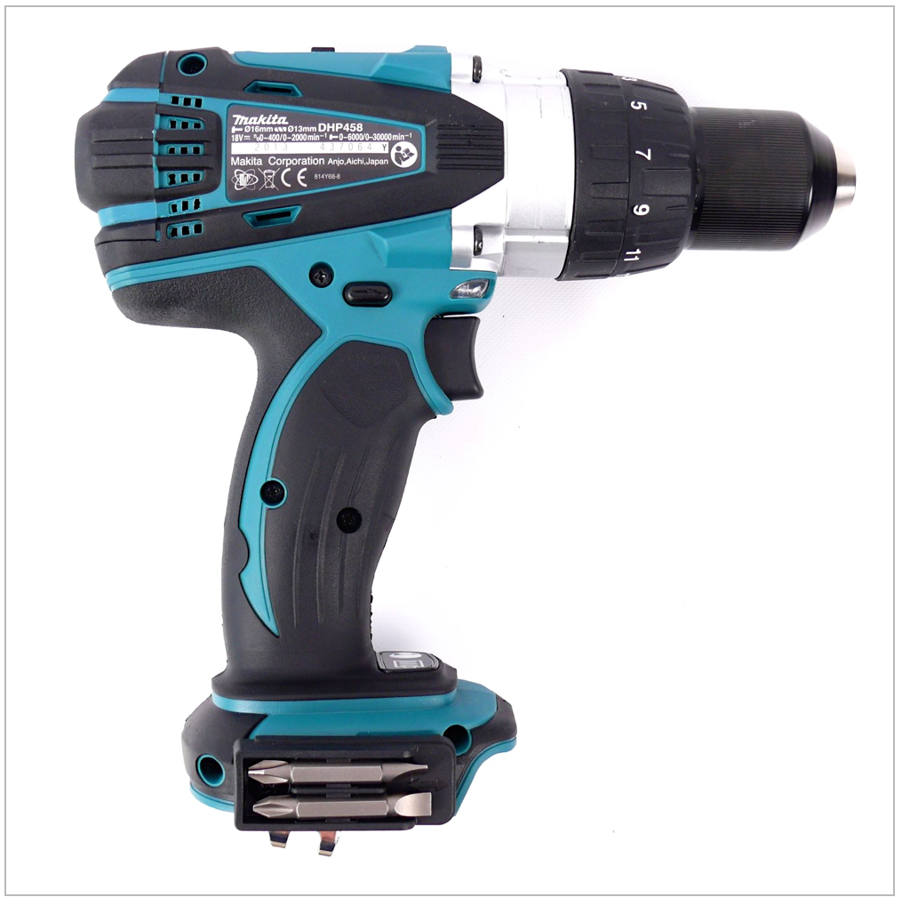 Makita DHP 458 ZE Akku Schlagbohrschrauber 18V 91Nm + Einlage für Makpac - Toolbrothers