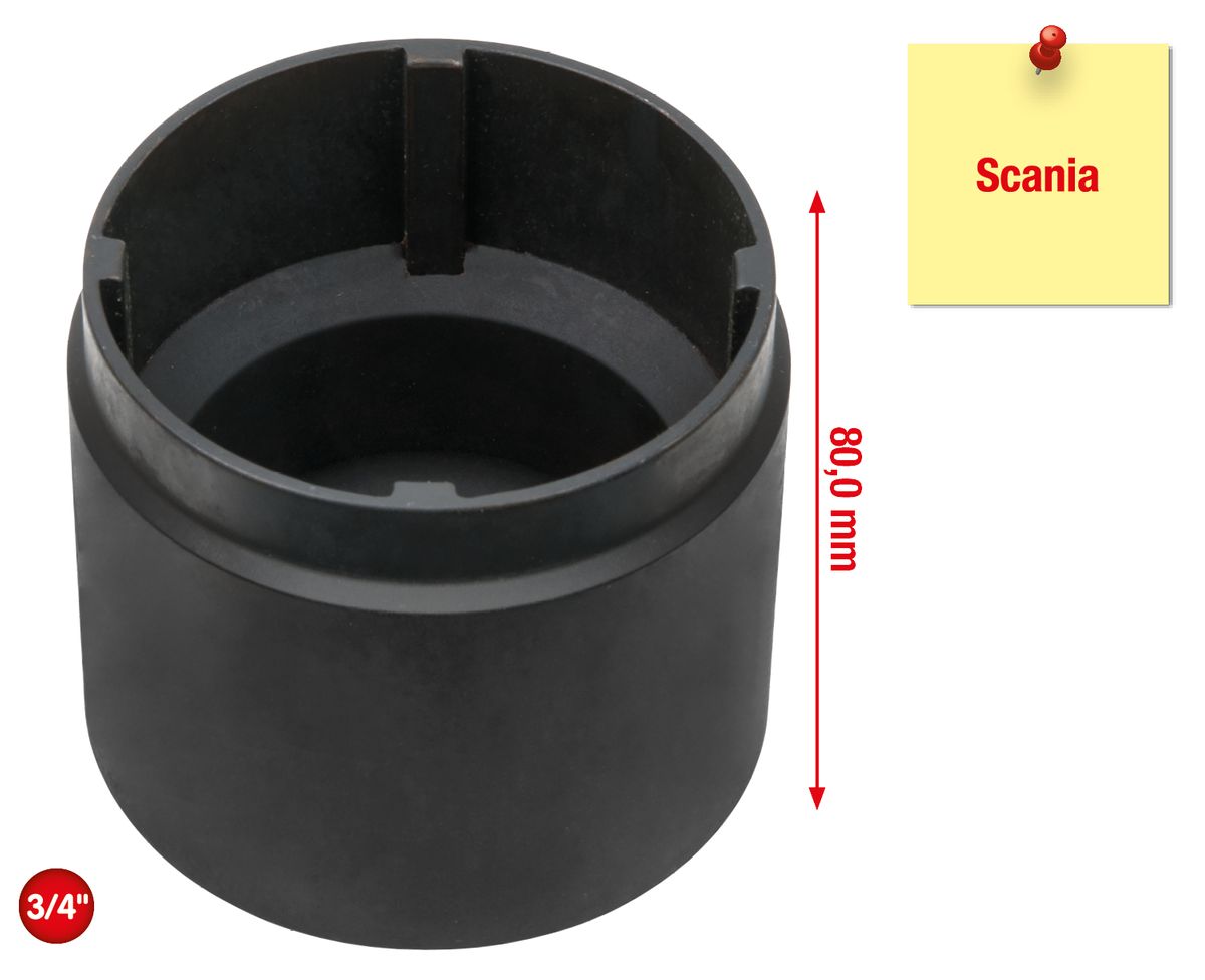 KS TOOLS 3/4" Nutmuttern-Schlüssel mit 4 Zapfen für Scania, Innenzapfen Ø 65 mm ( 460.1590 ) - Toolbrothers