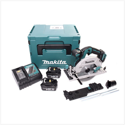 Makita DHS 680 RFJ Akku Handkreissäge 18 V 165 mm Brushless + 2x Akku 3,0 Ah + Ladegerät + Adapter + Makpac - Toolbrothers