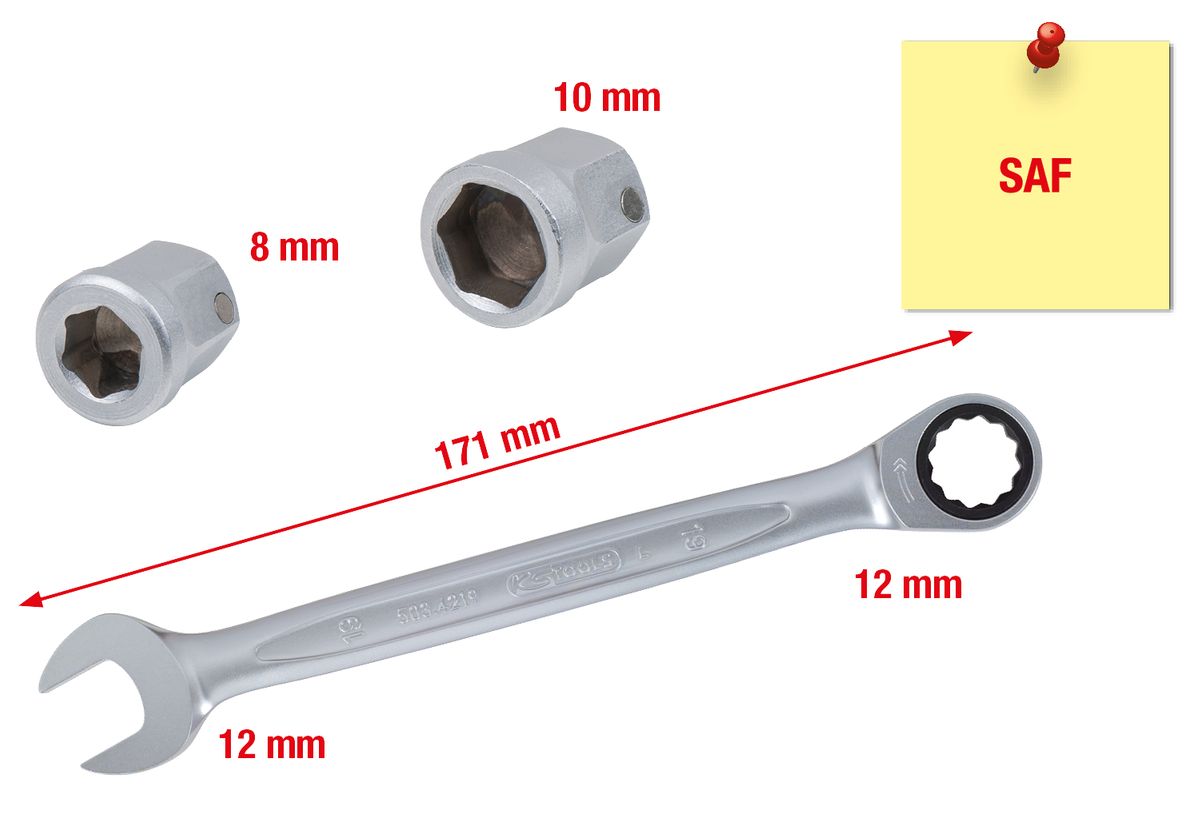 KS TOOLS Bremskolben Spezial-Steckschlüssel-Satz für WABCO und Knorr Scheibenbremsen, 5-tlg ( 460.2615 ) - Toolbrothers