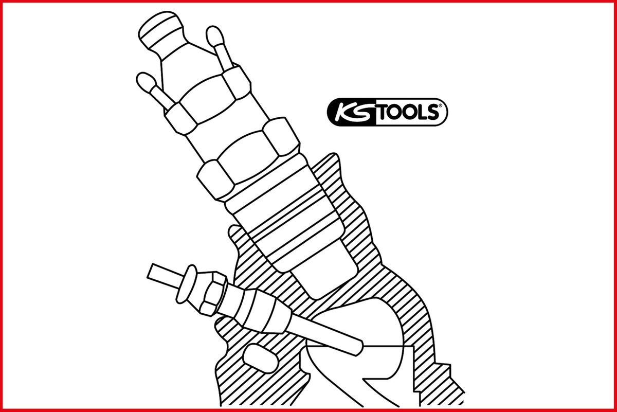 KS TOOLS Glühkerzen-Doppelring-Ratschenschlüssel 8x12mm, abgewinkelt ( 503.0812 ) - Toolbrothers