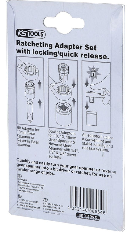 KS TOOLS GEARplus Stecknuss-Adapter-Satz, metrisch, 4-tlg ( 503.4286 ) - Toolbrothers