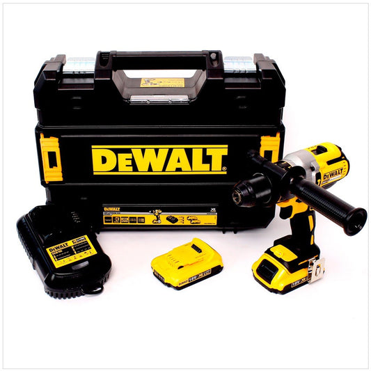 DeWalt DCD 995 D2 Akku Schlagbohrschrauber 18V 80Nm + 2x Akkus 2,0Ah + Ladegerät im TSTAK Koffer - Toolbrothers