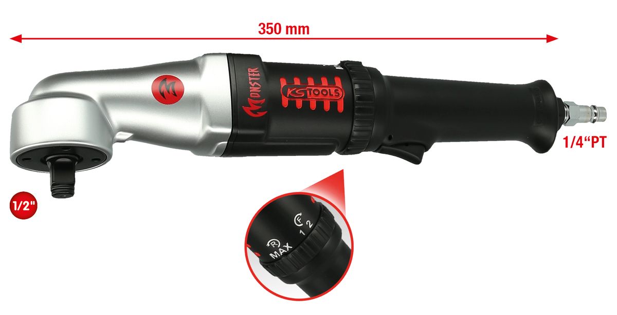 KS TOOLS 1/2" MONSTER Hochleistungs-Druckluft-Winkel-Schlagschrauber, 271 Nm ( 515.1625 ) - Toolbrothers