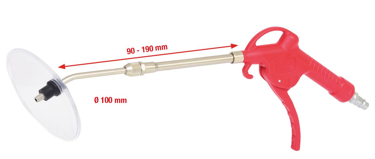 KS TOOLS Teleskop-Druckluft-Ausblaspistole 90-190mm mit Schutzschild ( 515.1906 ) - Toolbrothers