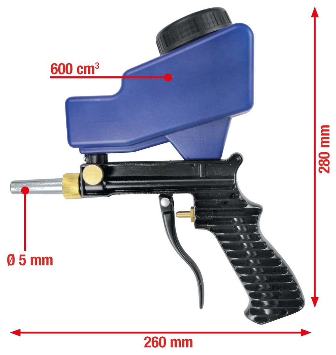 KS TOOLS Druckluft-Sandstrahlpistole, 260 mm ( 515.1909 ) - Toolbrothers