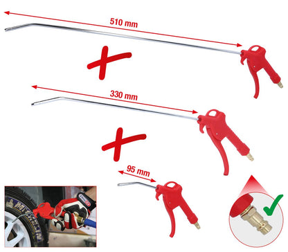 KS TOOLS Druckluft-Ausblaspistolen-Satz, 3-tlg, 95-510 mm ( 515.1921 ) - Toolbrothers