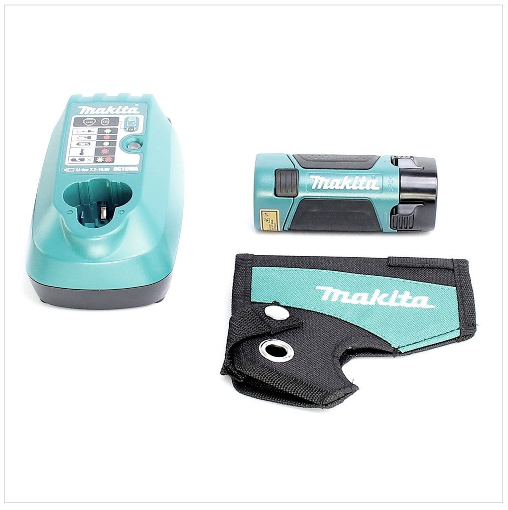 Makita DF 330 DWLE 10,8 V Set mit Bohrschrauber, Lampe, Ladegerät und 2 x BL 1013 Akku - Toolbrothers