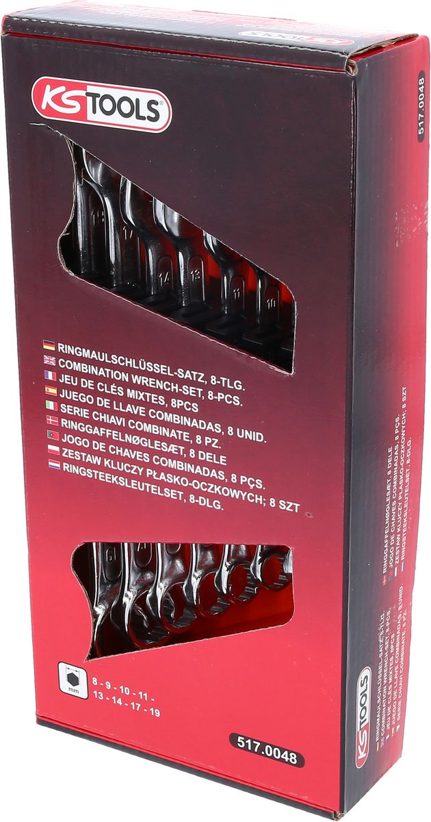 KS TOOLS Ringmaulschlüssel-Satz, abgewinkelt, 8-tlg 8-19mm ( 517.0048 ) - Toolbrothers