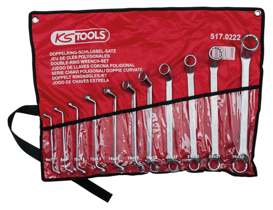 KS TOOLS Doppel-Ringschlüssel-Satz, gekröpft, 11-tlg 6-32mm ( 517.0222 ) - Toolbrothers