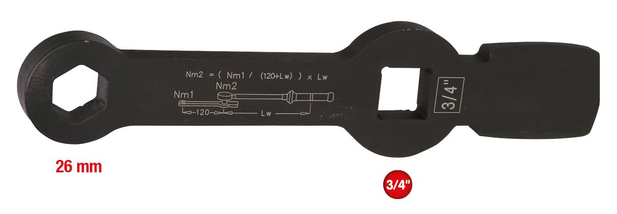 KS TOOLS 3/4" Schlag-Sechskant-Schlüssel mit 2 Schlagflächen, 26 mm ( 517.0926 ) - Toolbrothers