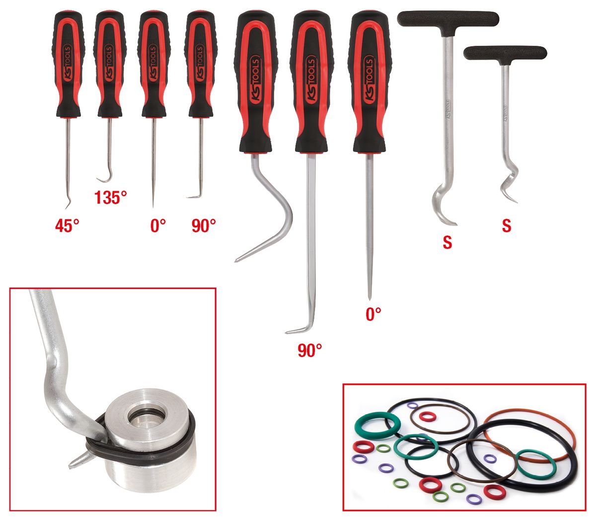 KS TOOLS Master Haken-Werkzeug-Satz, 9-tlg ( 550.1070 ) - Toolbrothers