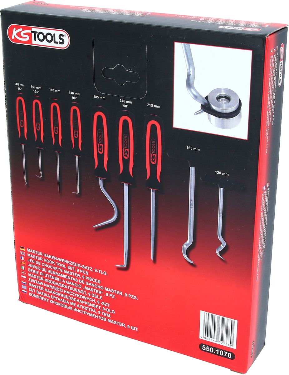 KS TOOLS Master Haken-Werkzeug-Satz, 9-tlg ( 550.1070 ) - Toolbrothers