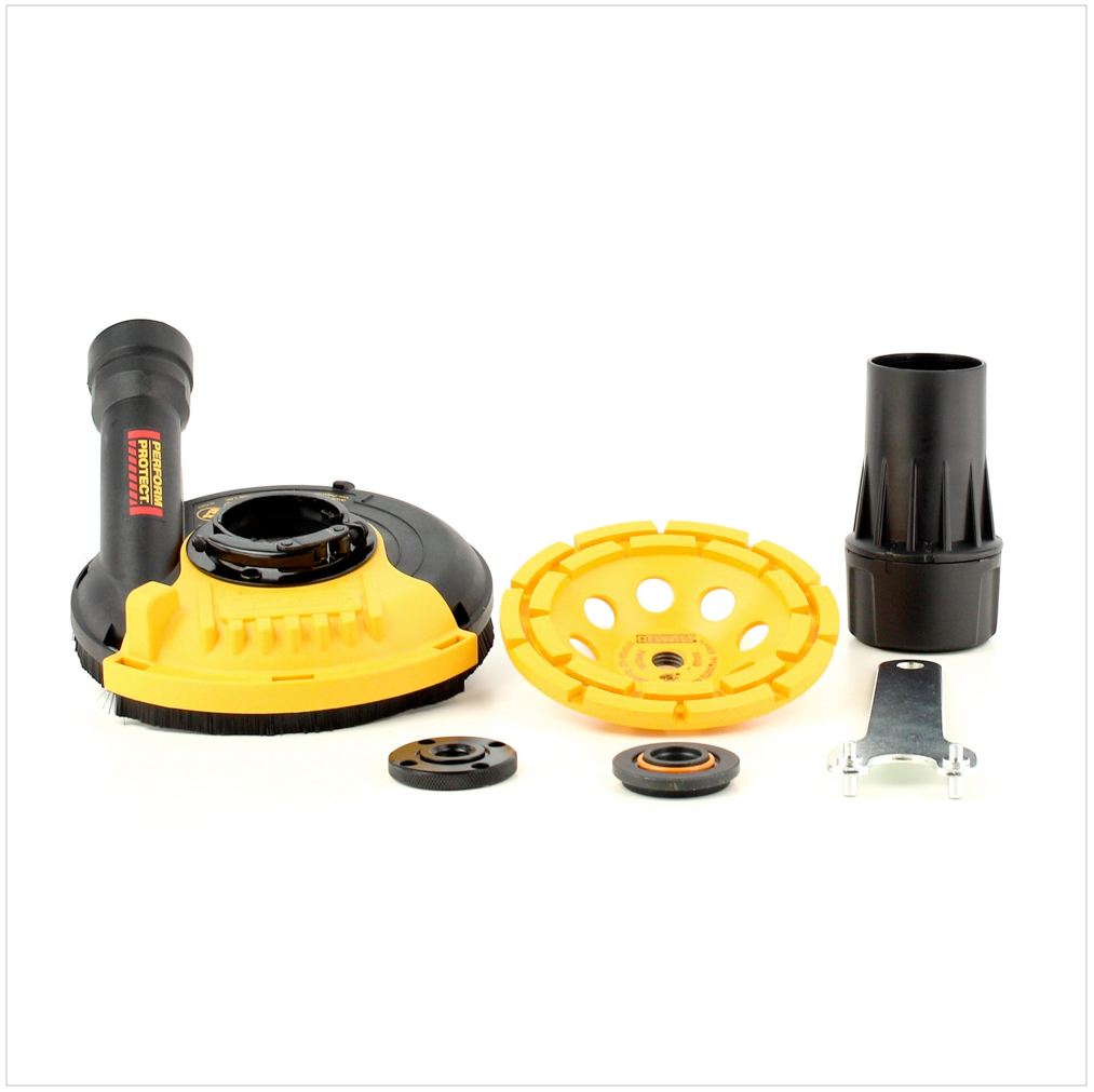 DeWalt D 28136 KT 1500 Watt 125 mm Winkelschleifer Betonschleifer im TStak + Beton Oberflächen Set + Topfscheibe - Toolbrothers