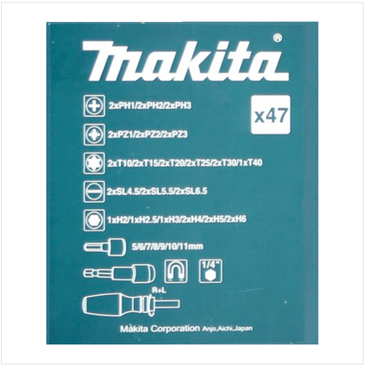 Makita B-28612 Bit Set - 47 teilig mit Bit Schraubendreher in Kunststoffbox - Toolbrothers