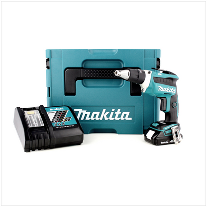 Makita DFS 452 RY1J Akku Schnellbauschrauber 18V Brushless + 1x Akku 1,5Ah + Ladegerät + Makpac - Toolbrothers