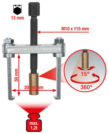 KS TOOLS Scheibenwischarm-Abzieher 2armig,20-60mm ( 700.1189 ) - Toolbrothers