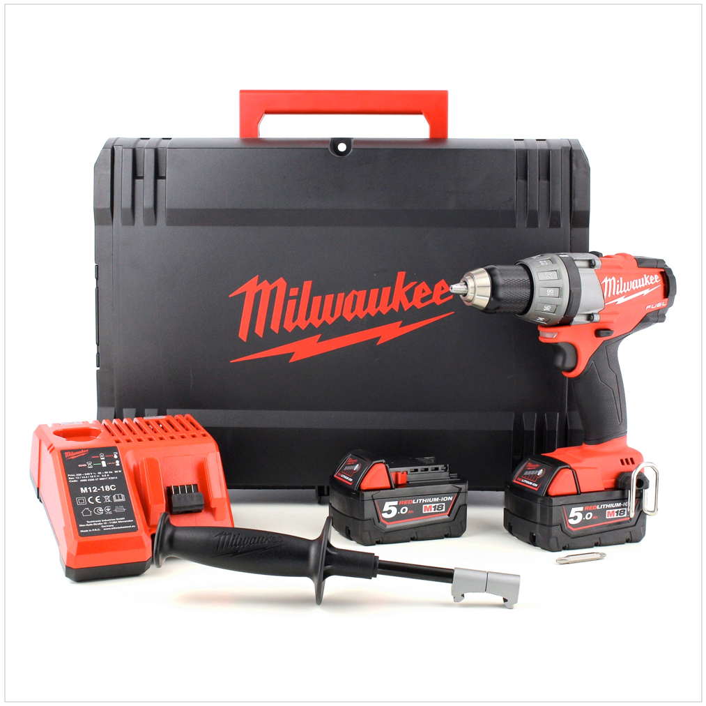 Milwaukee M18 CDD 502C 18 V Brushless Akku Bohrschrauber mit 2x 5 Ah Li-Ion Akku, Lader, Koffer ( 4933448125 ) - Toolbrothers