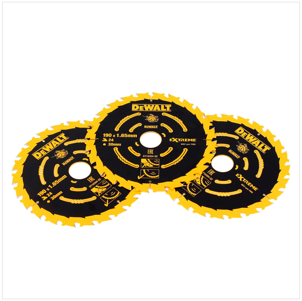 DeWalt DT10399 3er Pack 190 x 1,65 mm Extreme Kreissägen Sägeblatt - Toolbrothers