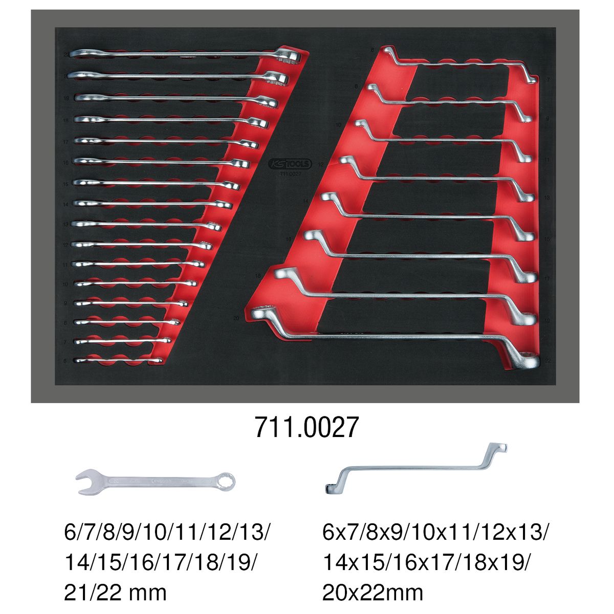 KS TOOLS Schlüssel-Satz, 24-tlg in 1/1 Systemeinlage ( 711.0027 ) - Toolbrothers