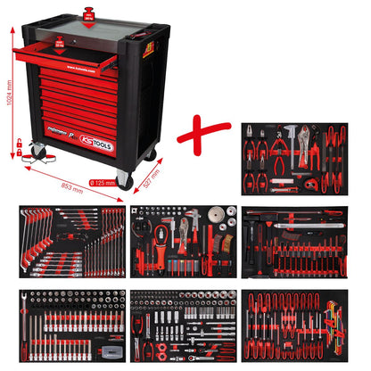 KS TOOLS Performanceplus Werkstattwagen-Satz P10 mit 397 Werkzeugen für 7 Schubladen ( 810.7397 ) - Toolbrothers