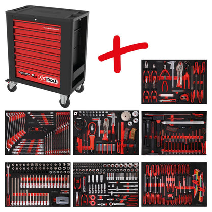 KS TOOLS Performanceplus Werkstattwagen-Satz P15 mit 397 Werkzeugen für 7 Schubladen ( 815.7397 ) - Toolbrothers