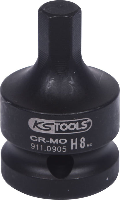 KS TOOLS 1/2" Kraft-Bit-Stecknuss Innensechskant, kurz, 8 mm ( 911.0905 ) - Toolbrothers