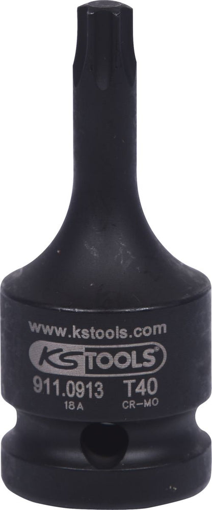 KS TOOLS 1/2" Kraft-Bit-Stecknuss Torx, kurz, T40 ( 911.0913 ) - Toolbrothers