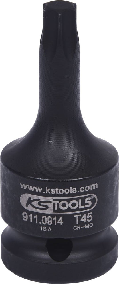 KS TOOLS 1/2" Kraft-Bit-Stecknuss Torx, kurz, T45 ( 911.0914 ) - Toolbrothers