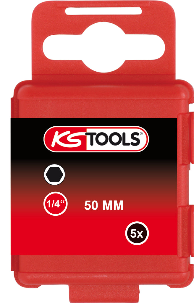 KS TOOLS 1/4" Bit Innensechskant, 50mm, 1,5mm, 5er Pack ( 911.2801 ) - Toolbrothers