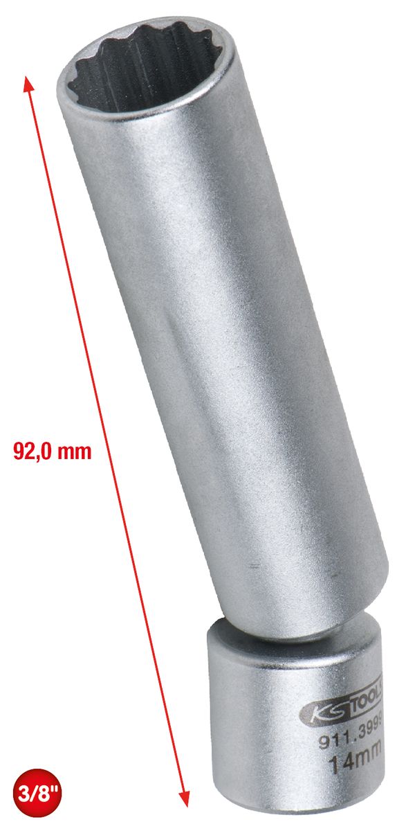 KS TOOLS 3/8" Spezial-Zündkerzen-Stecknuss für BMW mit Gelenk, 14mm ( 911.3999 ) - Toolbrothers