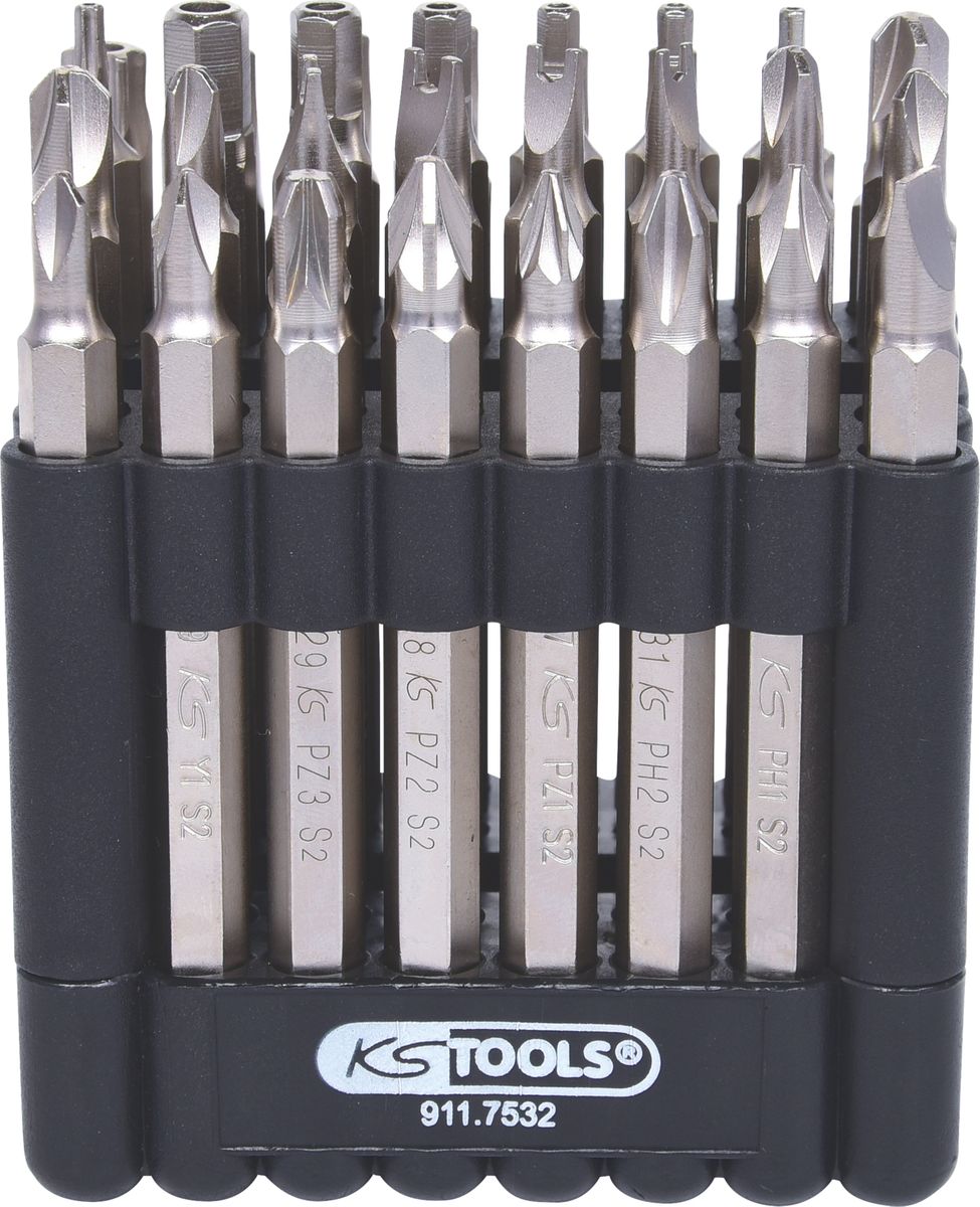 KS TOOLS 1/4" Bit-Satz, 75mm, 32-tlg mit Sicherheitsbits ( 911.7532 ) - Toolbrothers