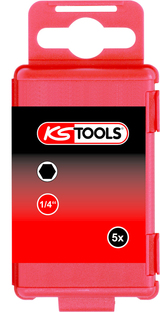 KS TOOLS 1/4" Bit Innensechskant, 75mm, 5mm, 5er Pack ( 911.7762 ) - Toolbrothers