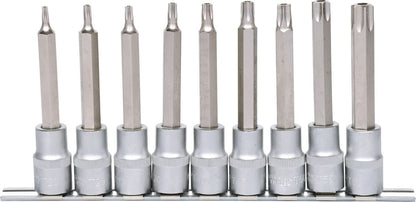 KS TOOLS 1/2" Bit-Stecknuss-Satz, lang, 9-tlg, TB20-TB60 mit Stirnlochbohrung ( 917.1790 ) - Toolbrothers