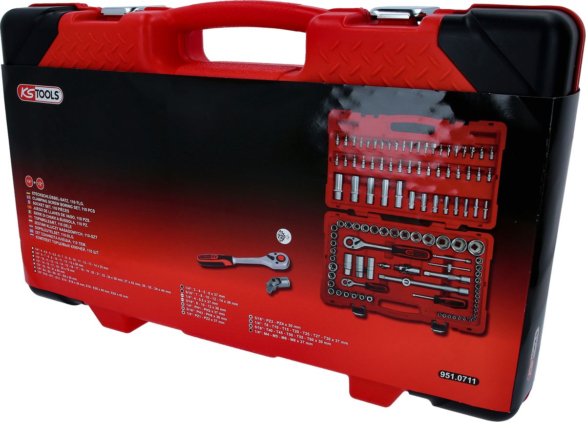 KS TOOLS 1/4"+1/2" Steckschlüssel-Satz, 110-tlg ( 951.0711 ) - Toolbrothers