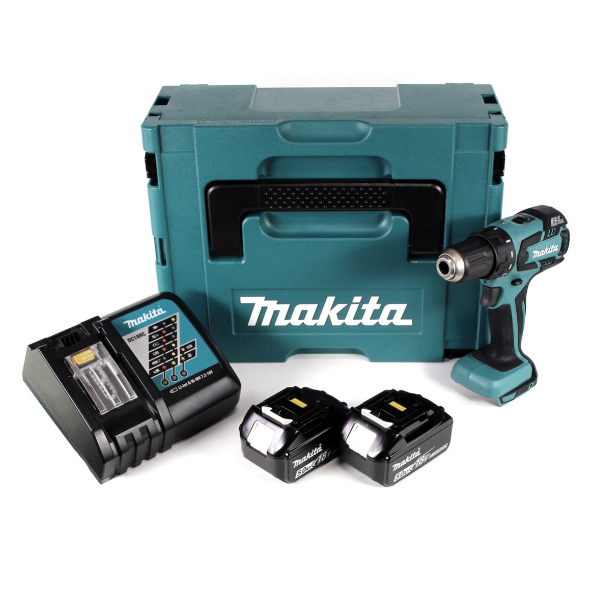 Makita DDF 459 RTJ 18 V Li-Ion Akku Bohrschrauber im Makpac + 2x 5,0 Ah Akku + Ladegerät - Toolbrothers