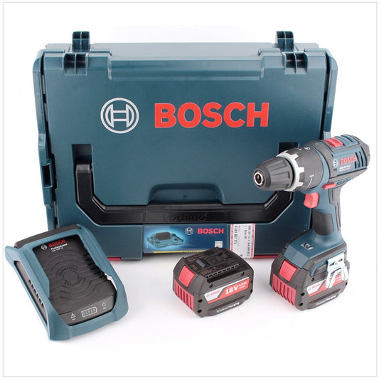 Bosch GSB 18 V-Li Professional Akku Schlagbohrschrauber, mit 2 x 4 Ah Akkus, GAL 1830 W Wireless Ladegerät, Koffer - Toolbrothers