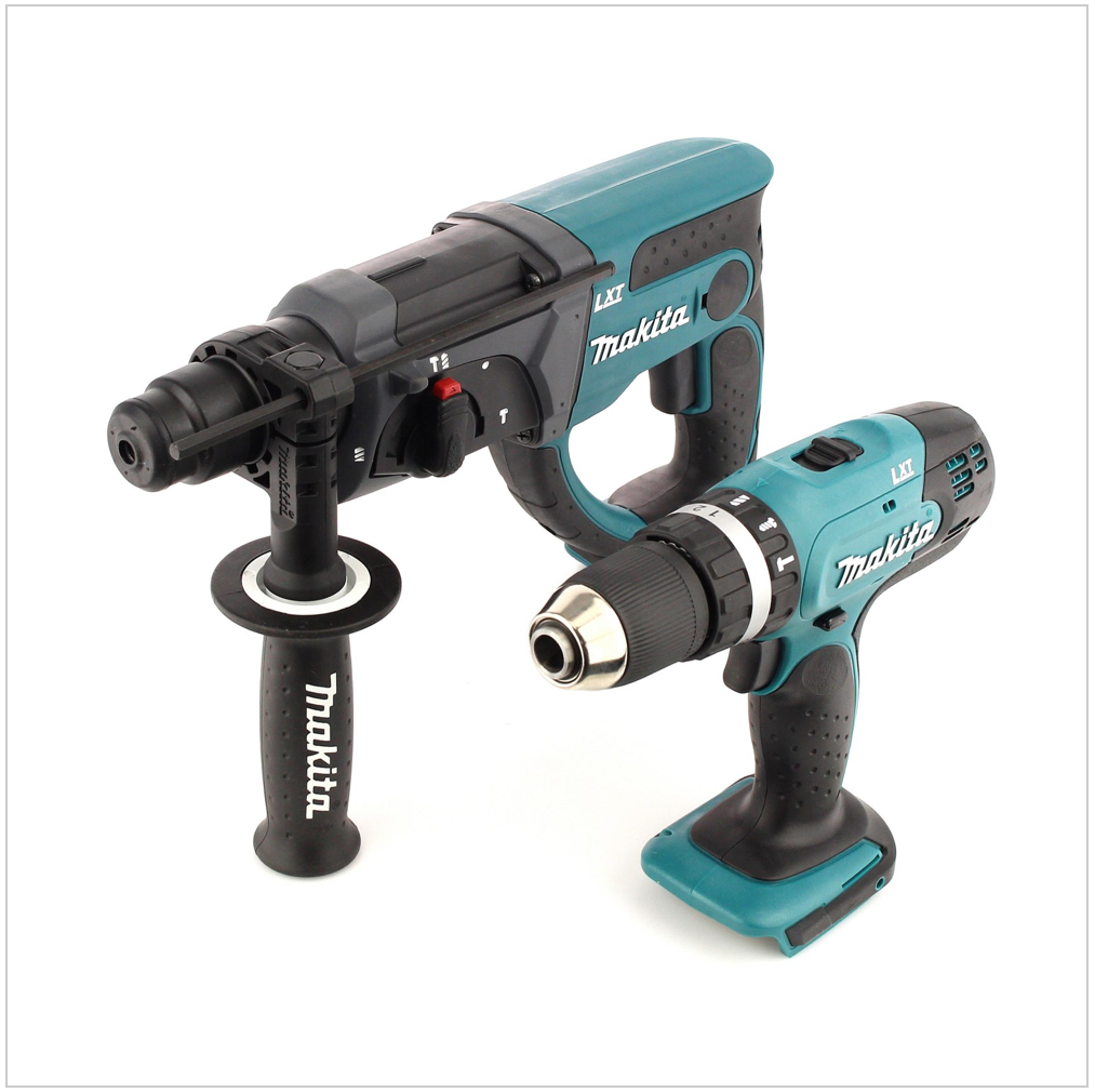 Makita DLX 2025 M Set: DHR 202 Akku Kombihammer + DHP 453 Akku Schlagbohrschrauber mit 2x 4 Ah Akkus und Ladegerät in Tasche - Toolbrothers