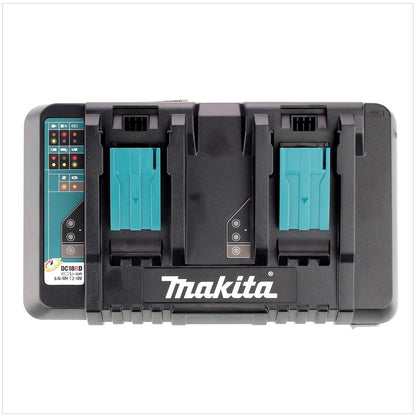 Makita DC 18 RD ZE Ladegerät 7.2V - 18 V für 2 Li-Ion Akkus - 2-fach Ladegerät mit Einlage - Toolbrothers