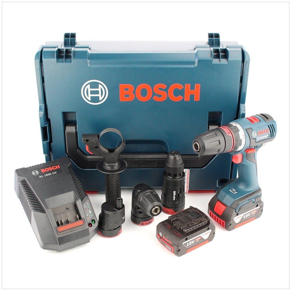 Bosch GSR 18 V-EC FC2 Akku Bohrschrauber in L-Boxx mit AL 1860 CV Ladegerät und 2x GBA  4 Ah Akku - Toolbrothers