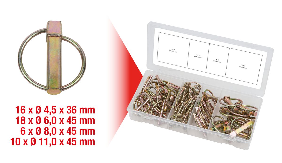 KS TOOLS Sortiment Klappsplinte, 50-tlg ( 970.0550 ) - Toolbrothers