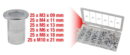 KS TOOLS Sortiment Gewindenieten, Aluminium, M3x9mm-M10x21mm, 150-tlg ( 970.0620 ) - Toolbrothers