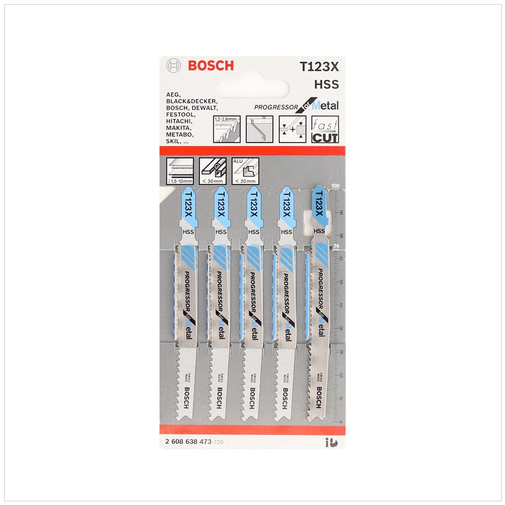 Bosch T 123 XF Stichsägeblatt Progressor for Metal 5 Stk. 100 mm ( 2608638473 ) - Toolbrothers