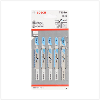 Bosch T 118 A Stichsägeblätter Basic for Metal 5 Stk. 92 mm ( 2608631013 ) - Toolbrothers