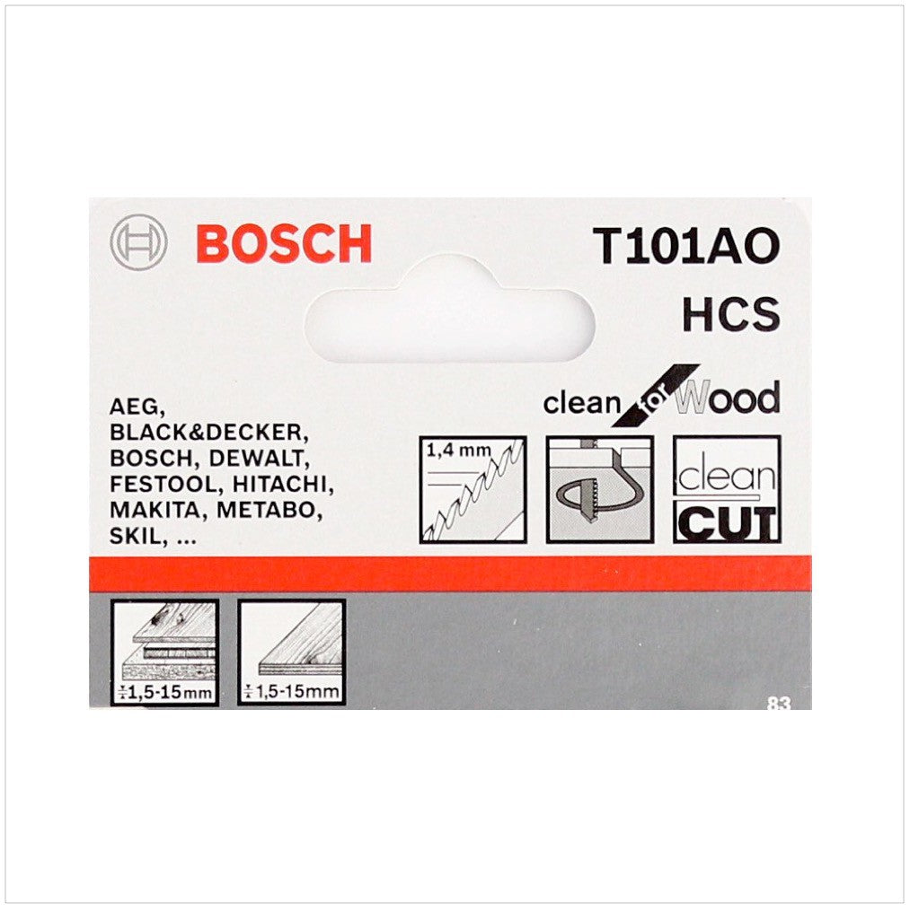 Bosch T 101 AO Stichsägeblätter Clean for Wood 5 Stk. 83 mm ( 2608630031 ) - Toolbrothers