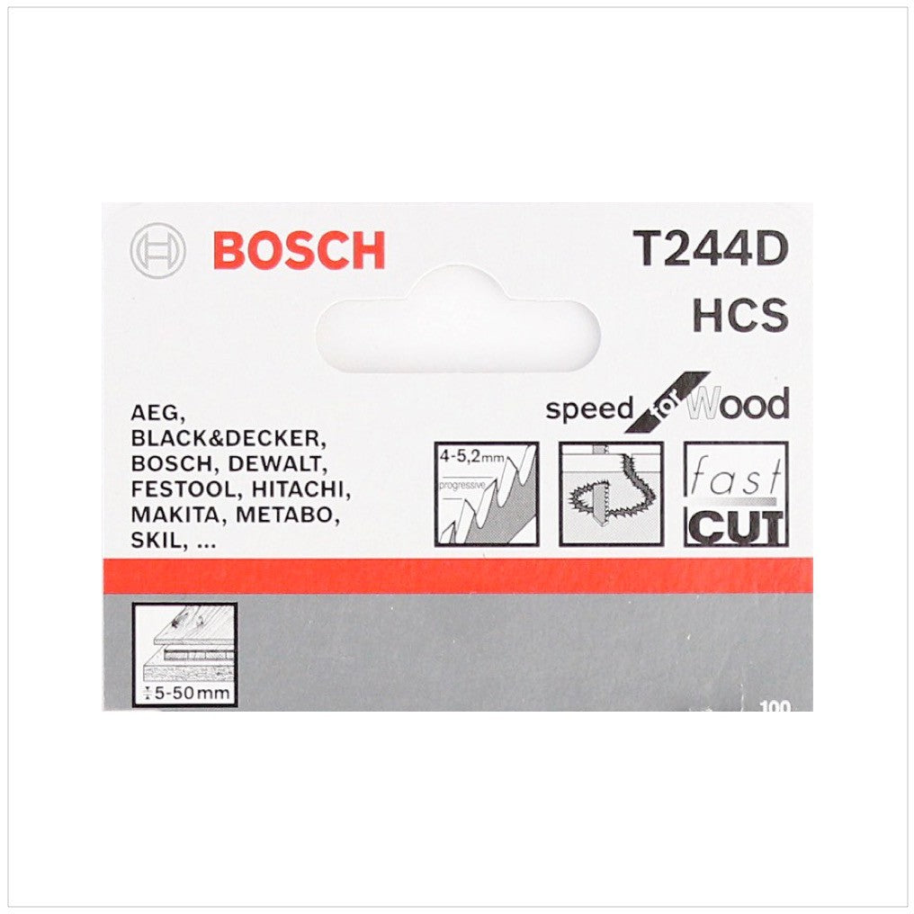 Bosch T 244 D Stichsägeblätter Speed for Wood 5 Stk. 100 mm ( 2608630058 ) - Toolbrothers