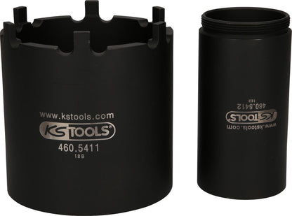 KS TOOLS Nutmuttern-Schlüssel-Satz mit Führungsrohr für Mercedes, Ø 100 mm , 2-tlg ( 460.5645 ) - Toolbrothers