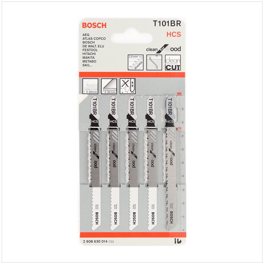 Bosch T 101 BR Stichsägeblätter Clean for Wood 5 Stk. 100 mm ( 2608630014 ) - Toolbrothers