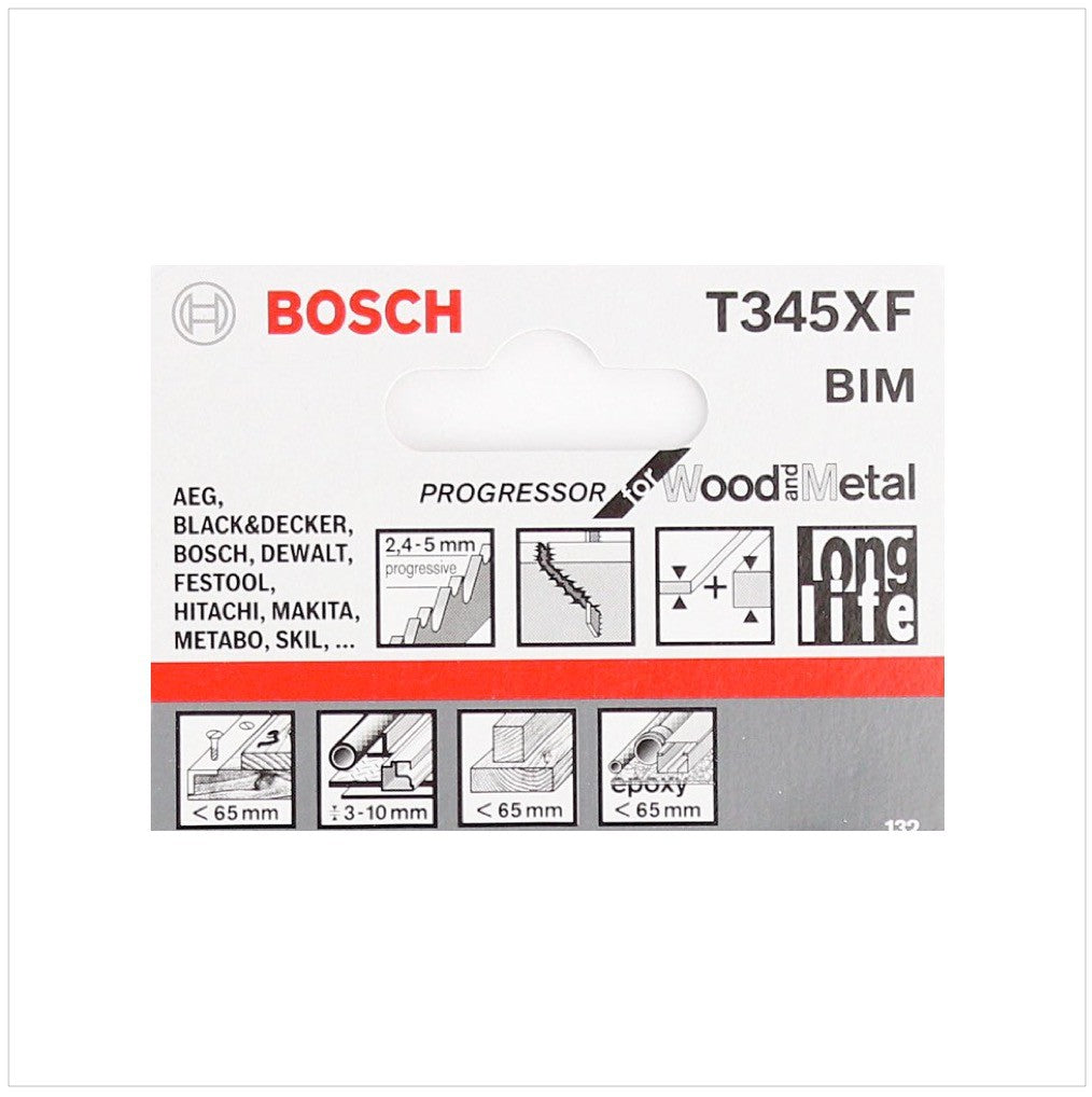 Bosch T 345 XF Stichsägeblätter Progressor for Wood and Metal 5 Stk. 132 mm ( 2608634994 ) - Toolbrothers